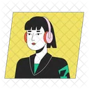 Headphones Bob Hairstyle Stylish Woman アイコン