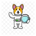 Cute Astronaut Dog  Icon