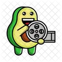 Cute avocado holding film reel  Icon