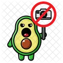 Cute avocado holding no camera sign  Icon