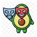 Cute avocado using theater masks  Icon