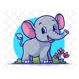 Cute Baby Elephant  Icon