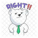 Cute Bear Thats Right Working Bear Icon