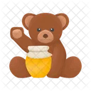 Cute bear and honey jar  Icon