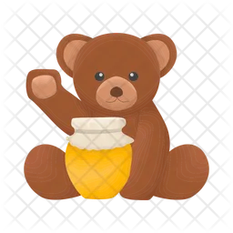 Cute bear and honey jar  Icon