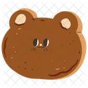 Cute bear cookie character  Icon