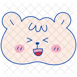 Cute bear laughing face  Icon