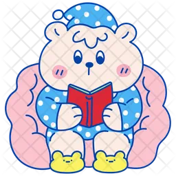Cute bear reading book  Icon