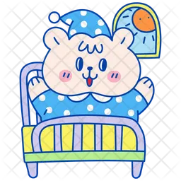 Cute bear waking up refreshed  Icon