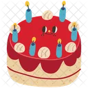 Cute birthday cake character  Icon