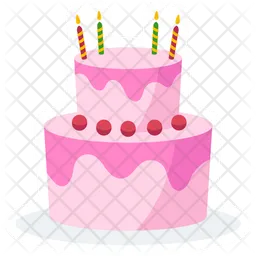 Cute Birthday Party Cake  Icon