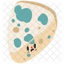 Cute blue cheese character  Icon