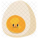 Cute boiled egg character  Icon