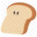 Cute bread slice character  Icon