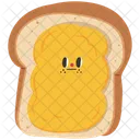 Cute bread with butter character  Icon