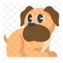 Cute Brown Dog on Relax  Icon