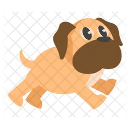 Cute Brown Dog Running  Icon