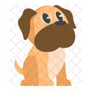 Cute Brown Dog Sit  Icon