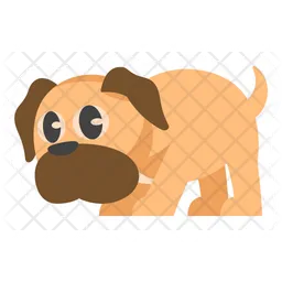 Cute Brown Dog Sniffing  Icon