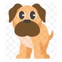 Cute Brown Dog Standing Front  Icon
