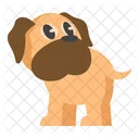 Cute Brown Dog Standing Side  Icon