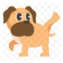Cute Brown Dog Take a Pee  Icon