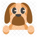Cute Brown Hanging Dog  Icon