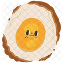 Cute burnt fried egg character  Icon