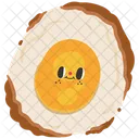 Cute burnt fried egg character  Icon