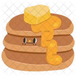 Cute butter pancakes character  Icon