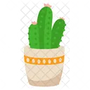 Cute Cactus with Aesthetic Pot  Icon