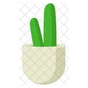 Cute Cactus with Minimalist Pot  Icon