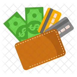 Cute Card and Money Wallet  Icon