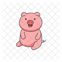 Cute cartoon pig  Icon