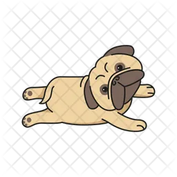Cute cartoon pug dog  Icon