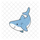 Cute cartoon shark  Icon