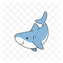 Cute cartoon shark Icon