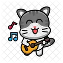 Cute Cat Guitar  Icon