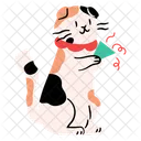 Cute cat holding party popper  Icon