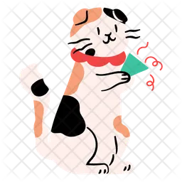 Cute cat holding party popper  Icon