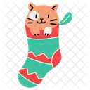 Cat Christmas Sock Misbehave Icon