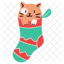Cat Christmas Sock Misbehave Icon