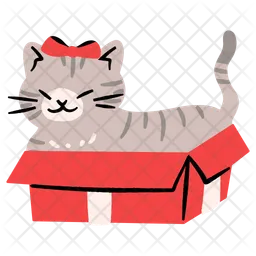 Cute cat in the box  Icon