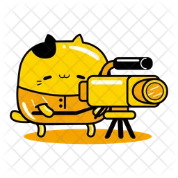 Cute Cat Mascot Cameramen Profession  Icon