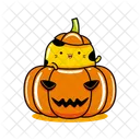 Cute Cat Mascot Hallowen Party Icon