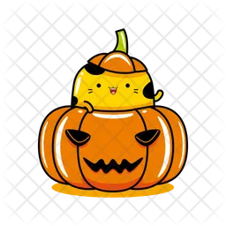 Cute Cat Mascot Hallowen Party  Icon