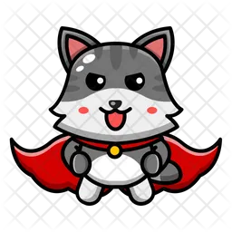Cute Cat Superhero  Icon