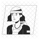 Cute caucasian woman with short  Icon