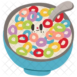 Cute cereal bowl character  Icon