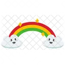 Cute Cloud and Rainbow  Icon